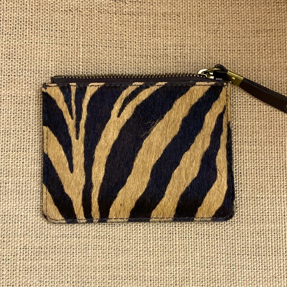 Madewell Brown Calf Hair Zip Wallet - Picture 1 of 5